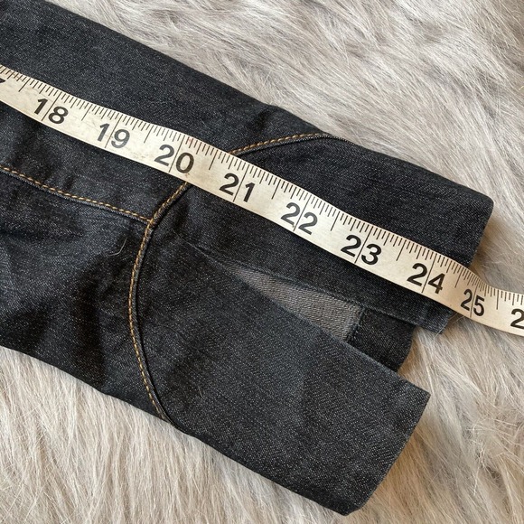 Bisou Bisou Blazer Sz Small Dark Wash Stretch Denim Jacket 2 Buttons Casual Work - Picture 9 of 9